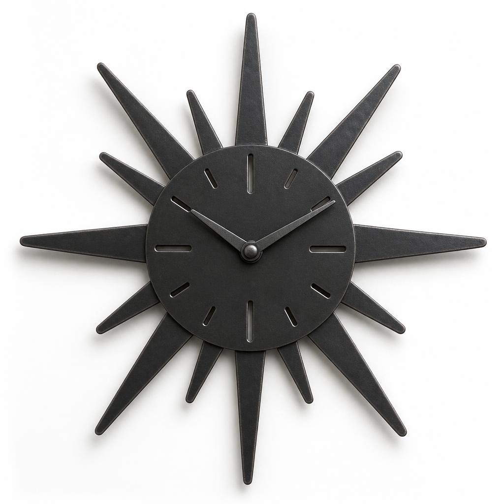 Pierced Iron Sunburst Clock 60
