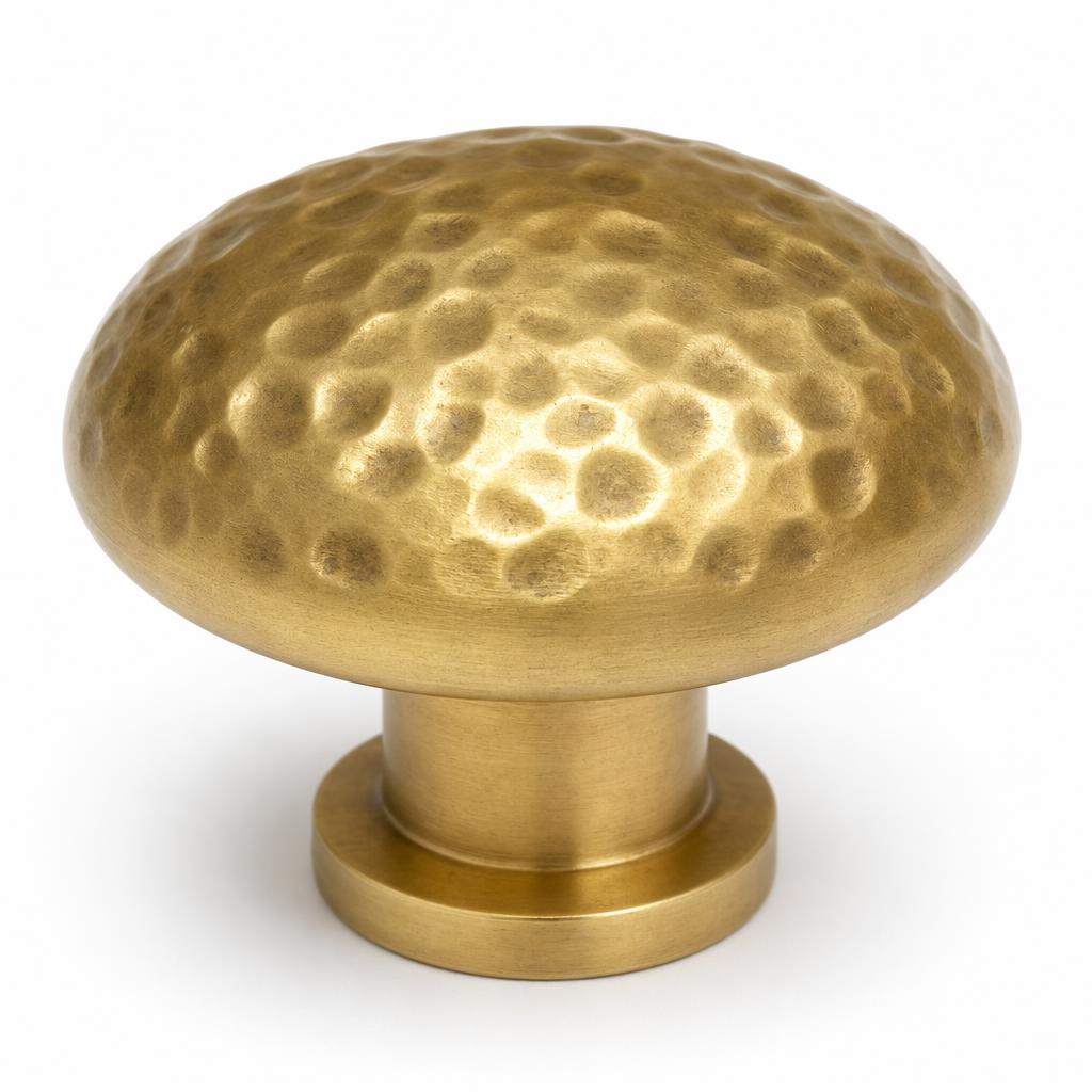 Hammered Solid Brass Cabinet Knob 35mm