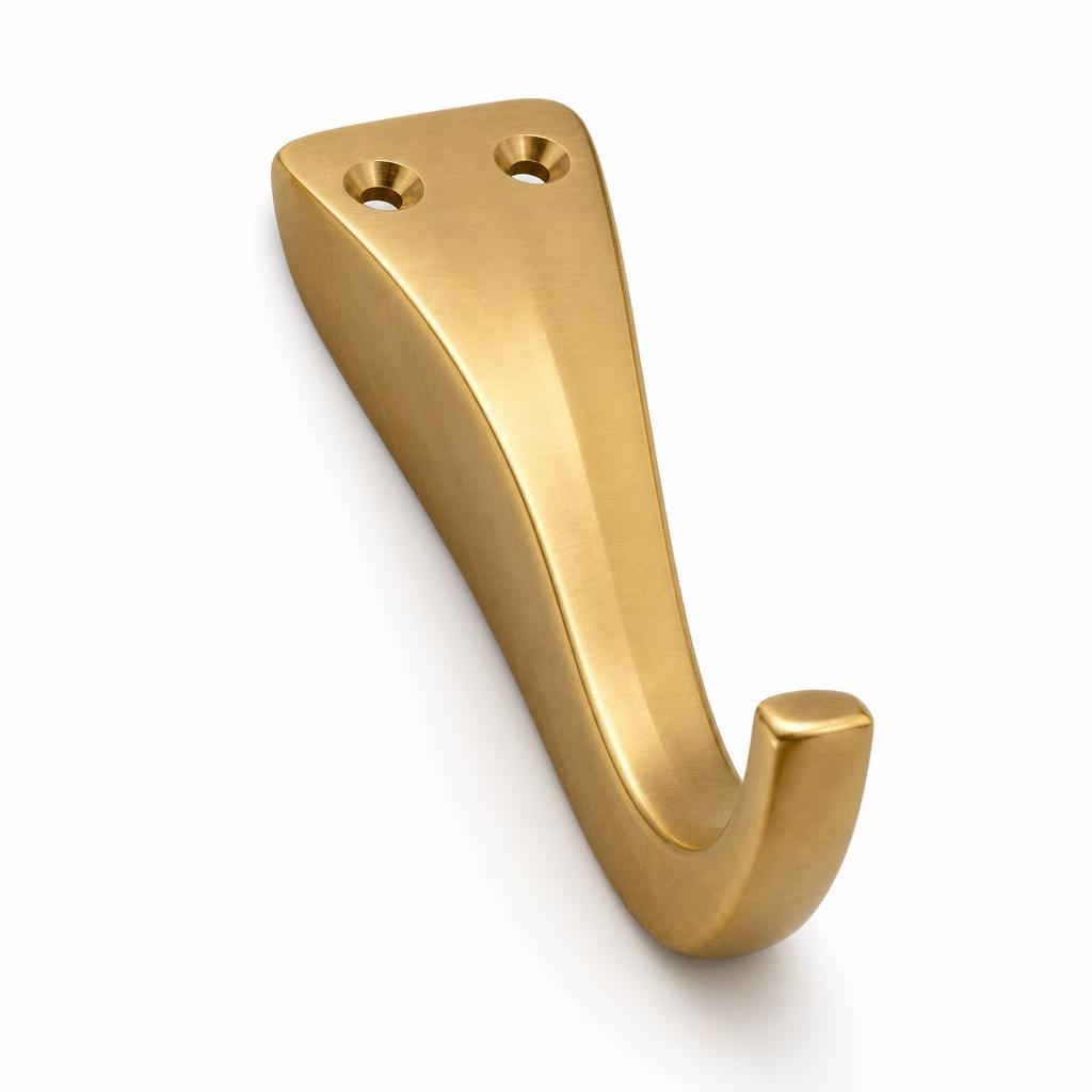 Oversized Solid Brass Entry Coat Hook 12cm