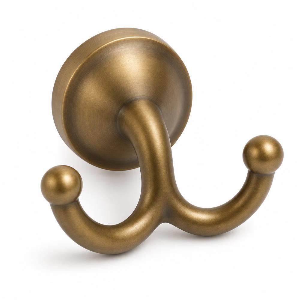 Antique Brass Double Robe Hook, Bath