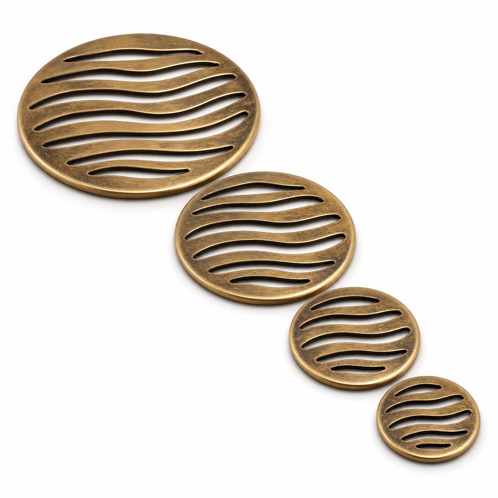 Pierced Brass Disc Set 4