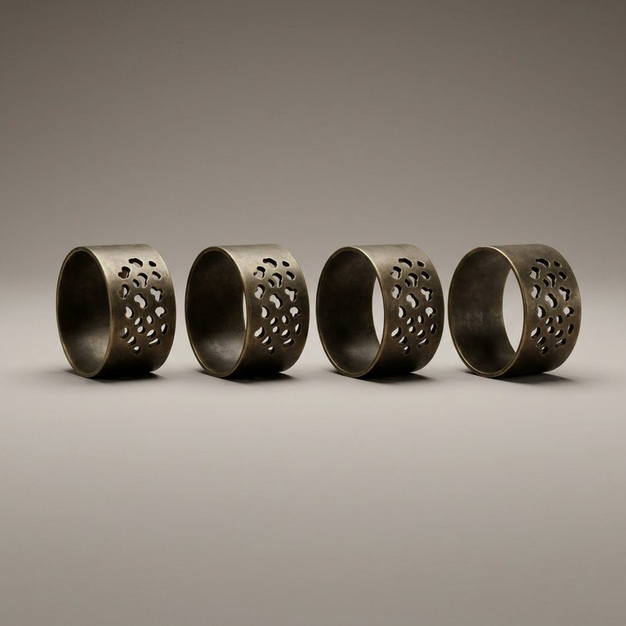 Leopard Rosette Napkin Rings, Set of 4