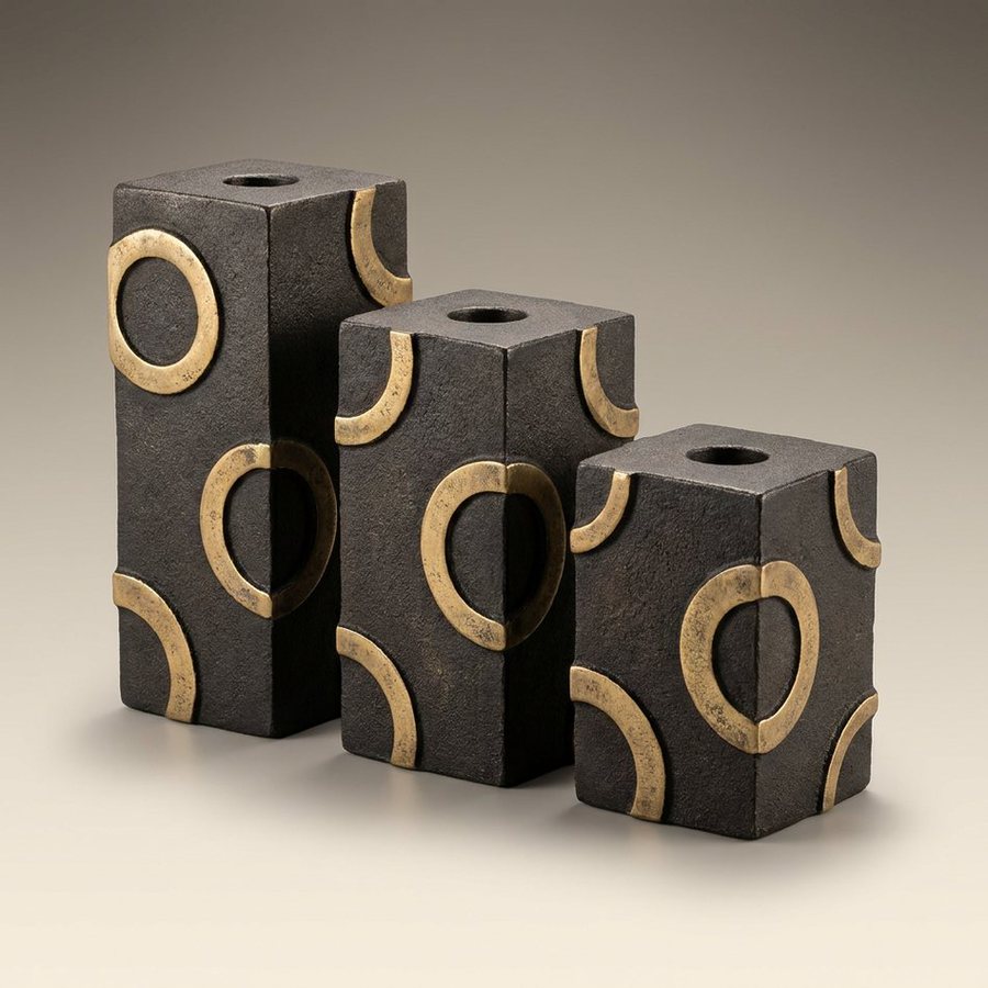 Rosette Candle Blocks, Set of 3