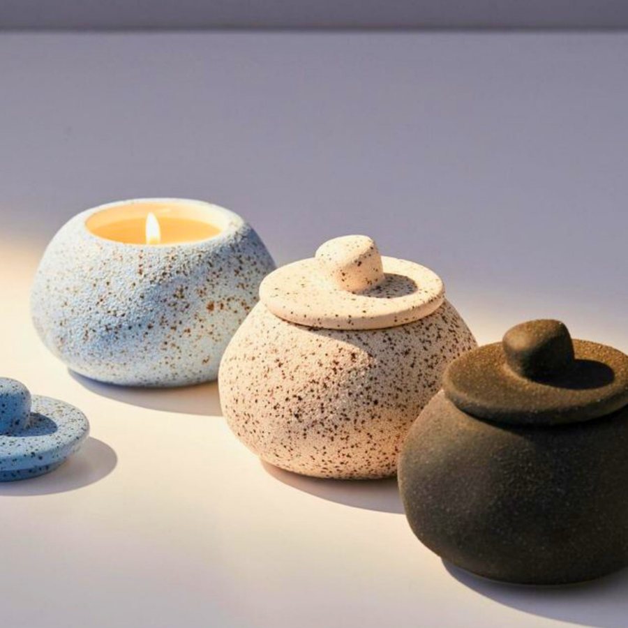 Speckled Lidded Candle Jar