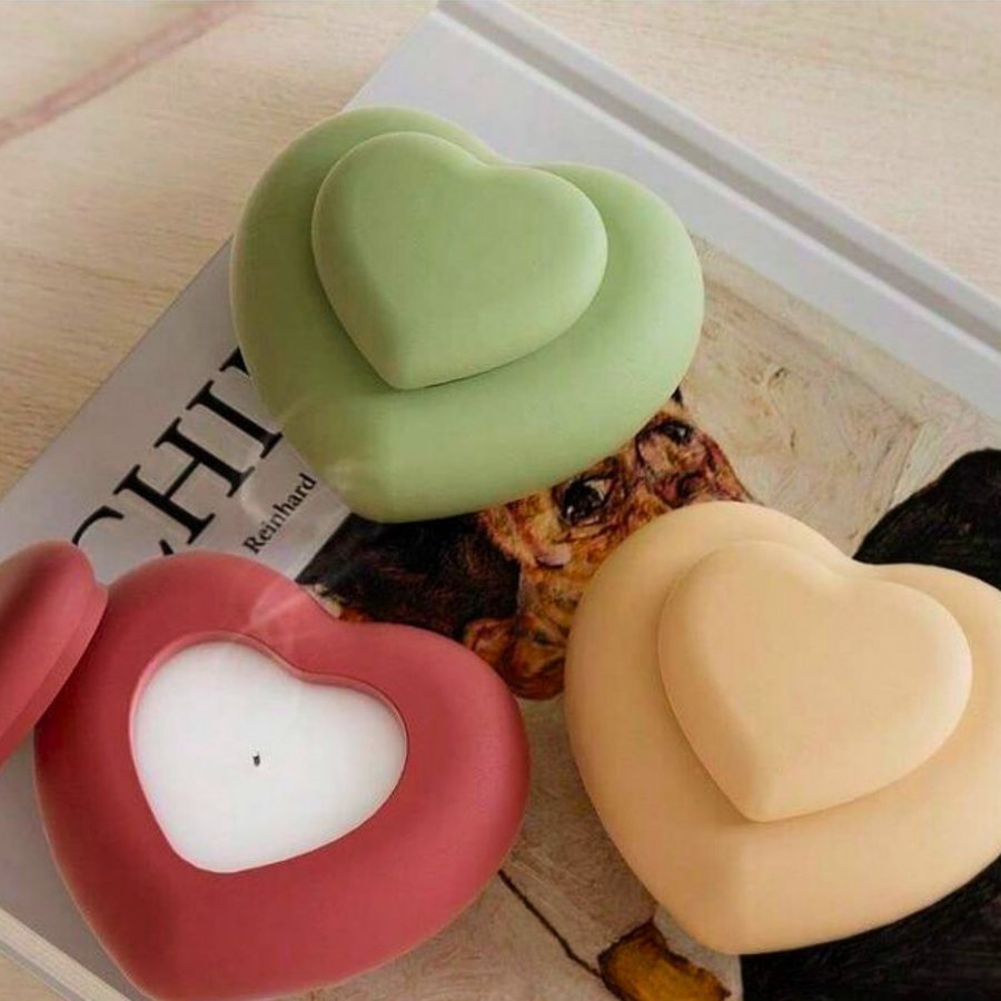 Heart Lidded Candle Jar