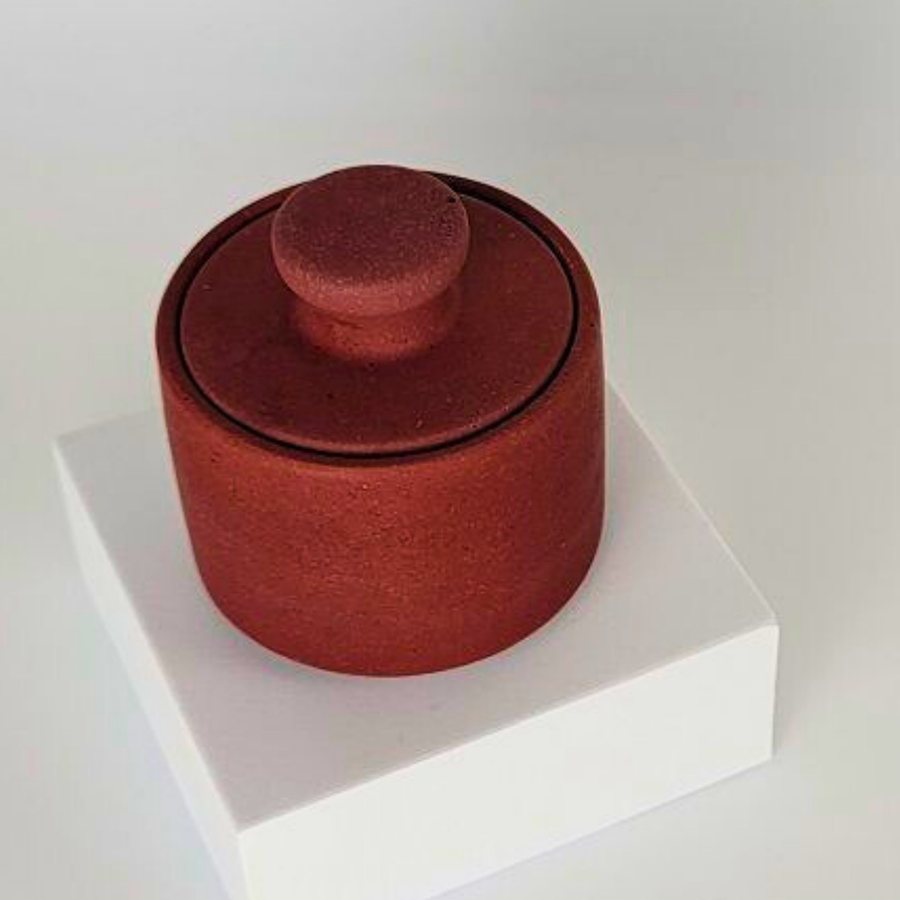 Knob-Lid Clay Candle Jar
