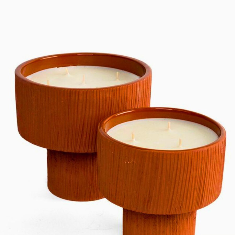 Ribbed Pedestal Candle Bowl