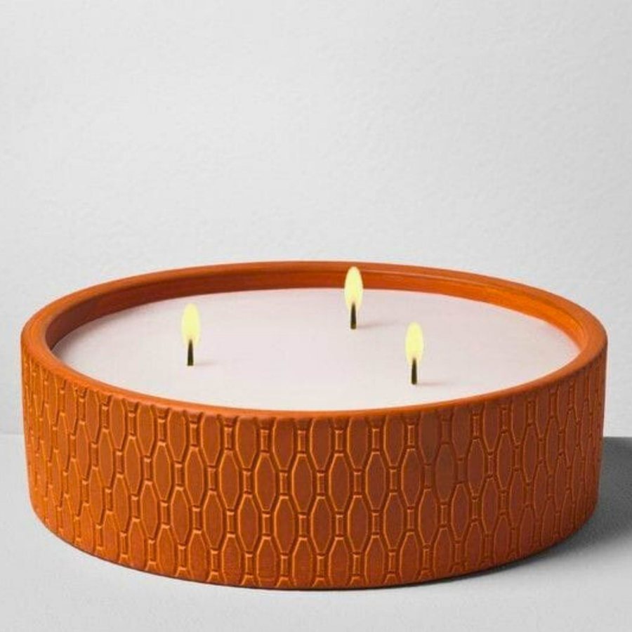 Textured Wide Three-Wick Bowl
