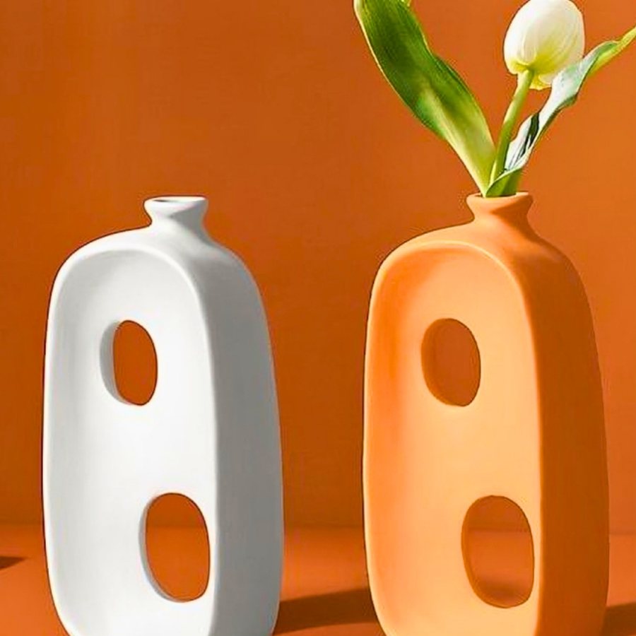 Elongated Cut-Out Vase