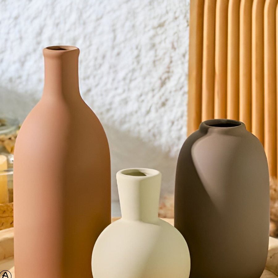 Matte Bottle Vase Trio