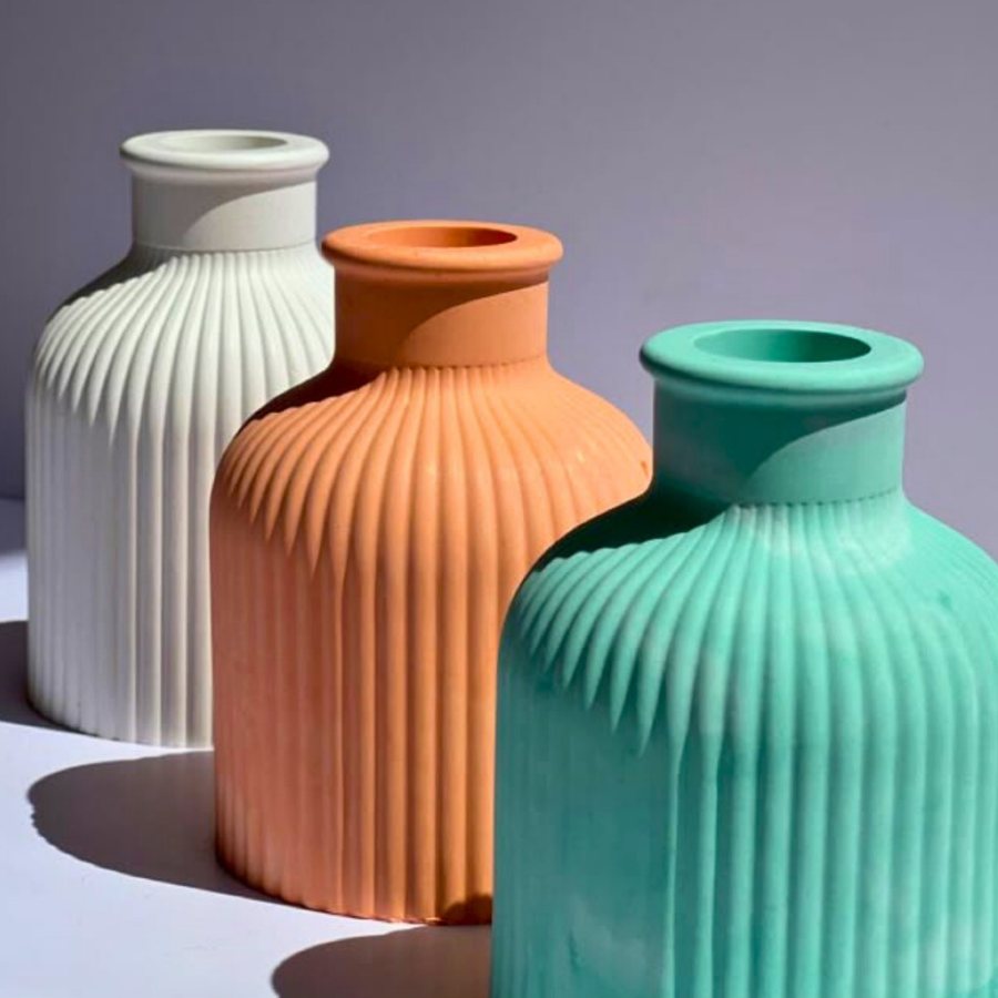 Ribbed Bottle Vase