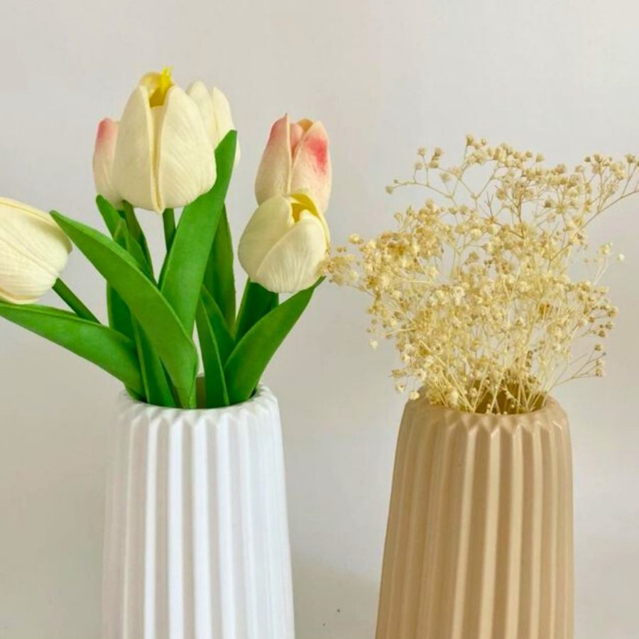 Ridged Cylinder Vase