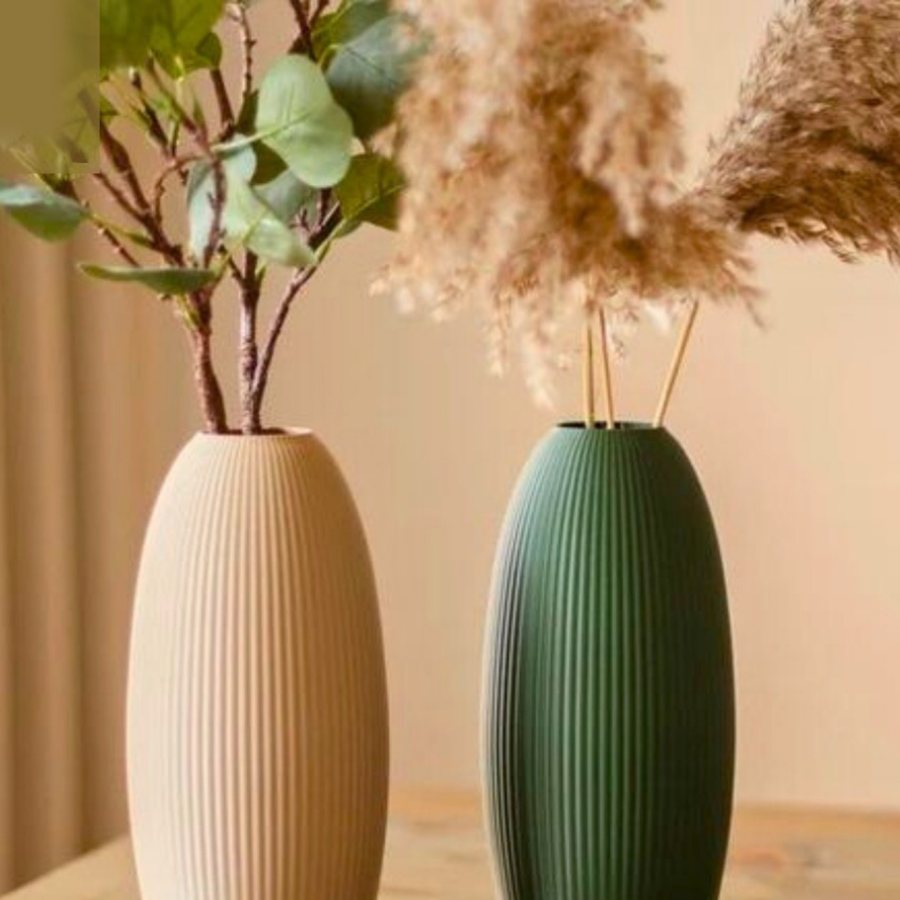 Ribbed Tall Vase