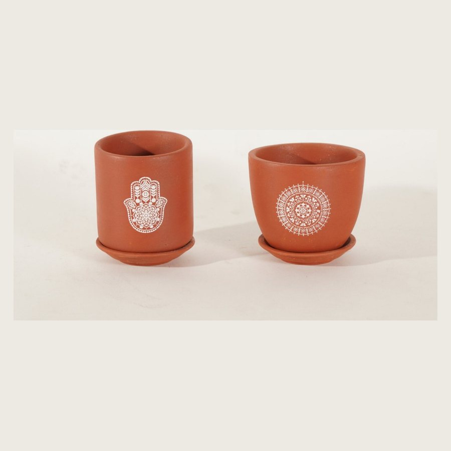 Mandala Carved Pot