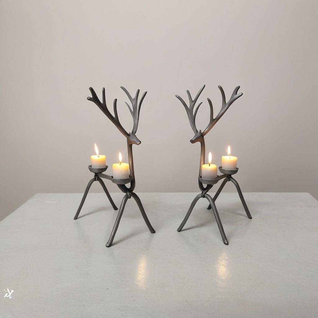 Antique Reindeer Candle Holder