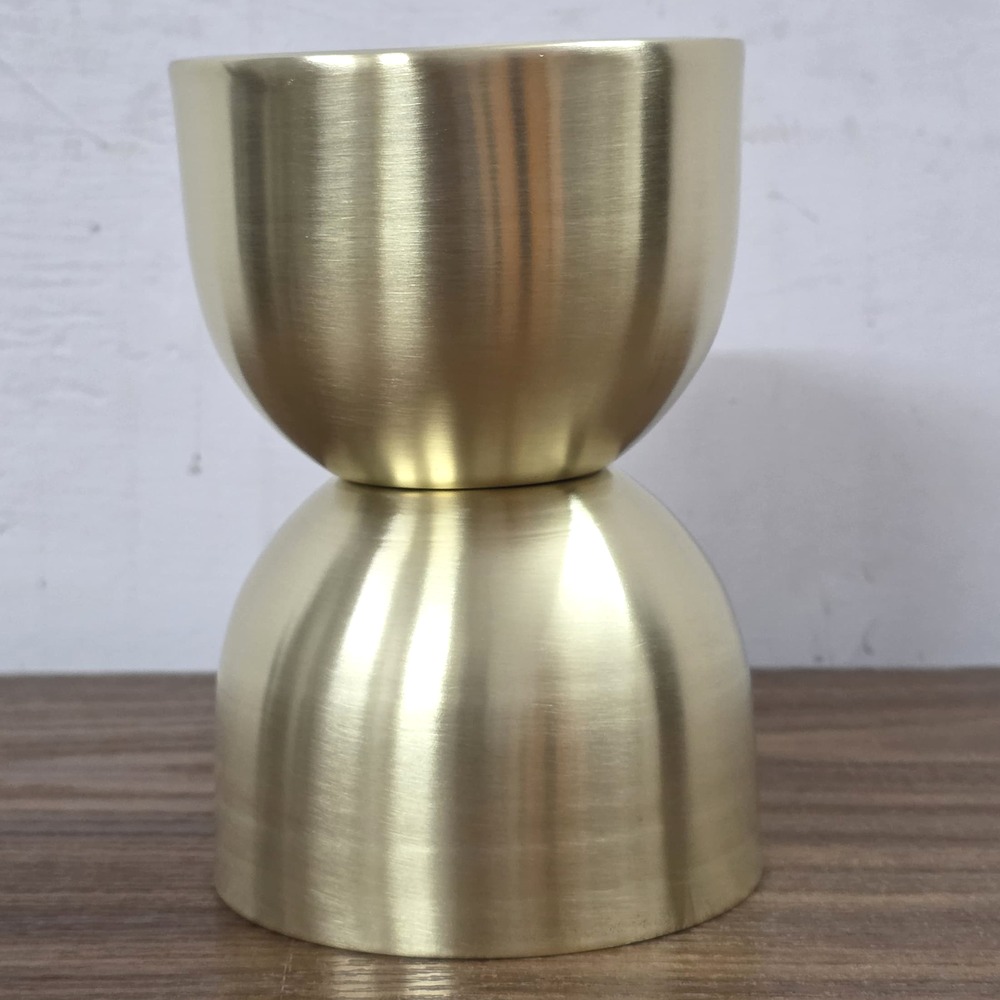 Brushed Brass Hourglass Candle Holder