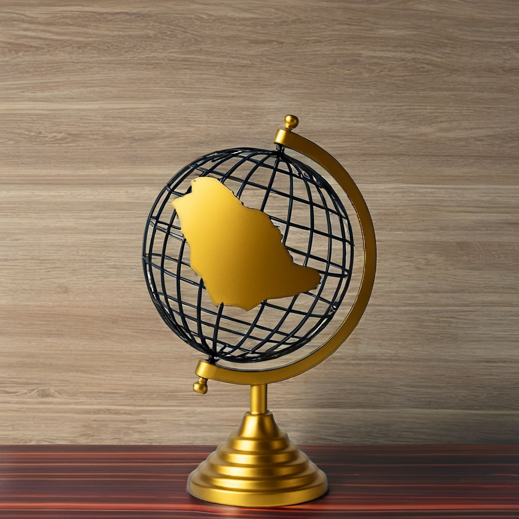 Metal Rotating Earth Globe