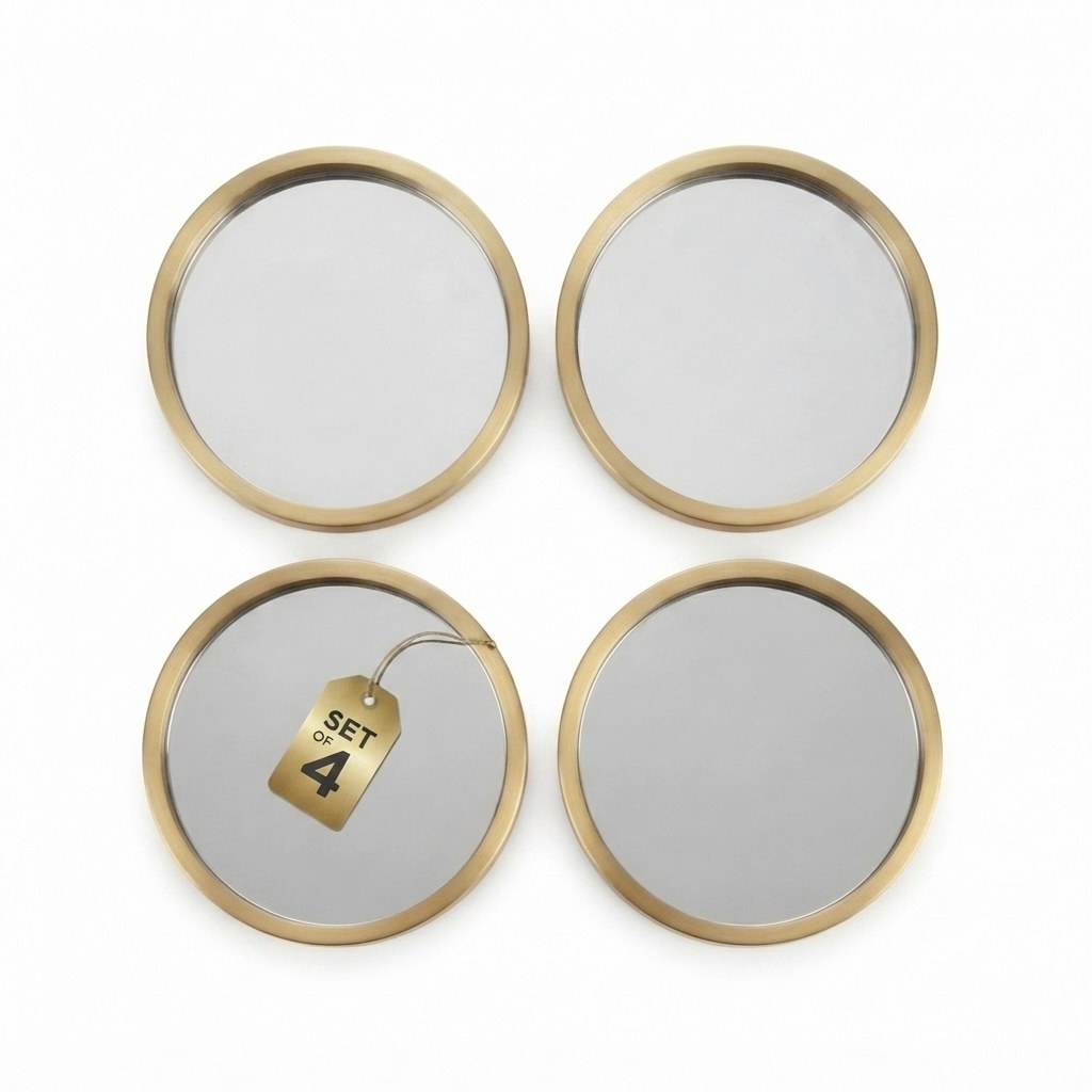 Brass Etched Floral Coasters (Set of 6)