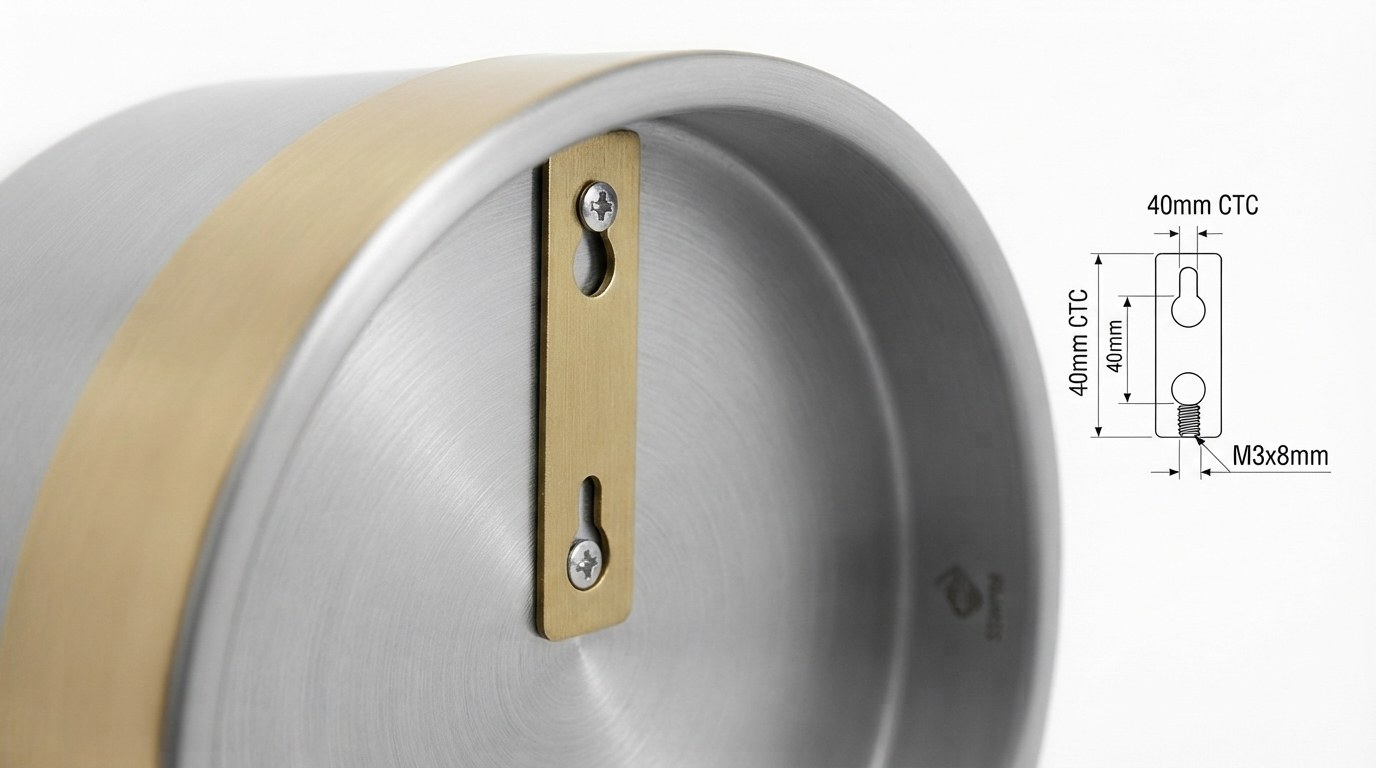 Brass Cylindrical Wall Planter