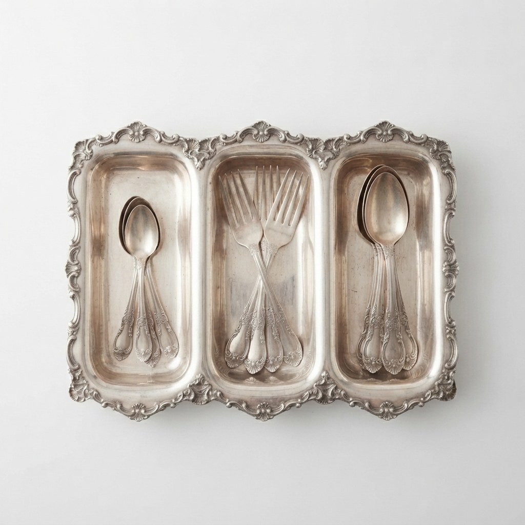 Brass Rectangular Cutlery Holder