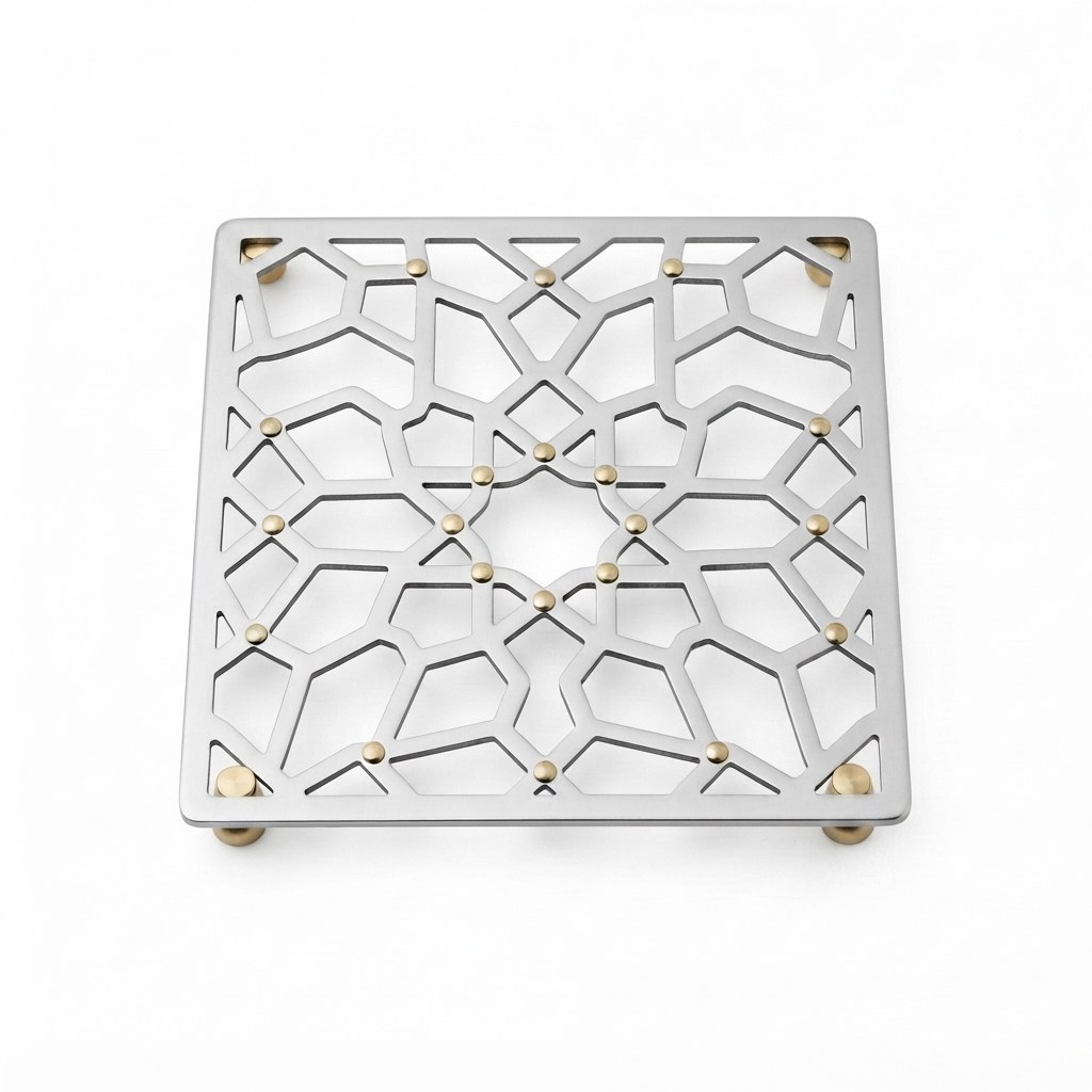 Brass Geometric Laser-Cut Trivet