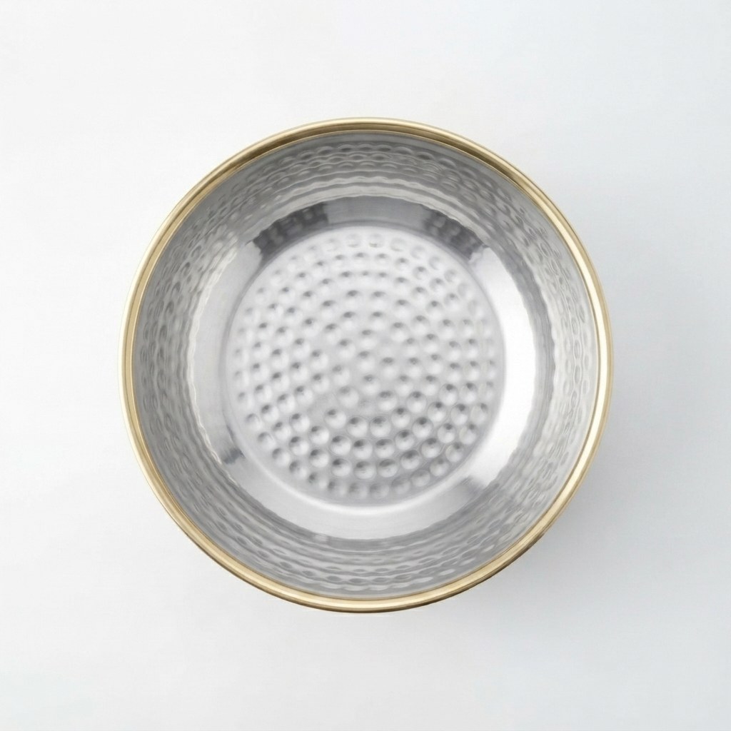 Brass Hammered Serving Bowl