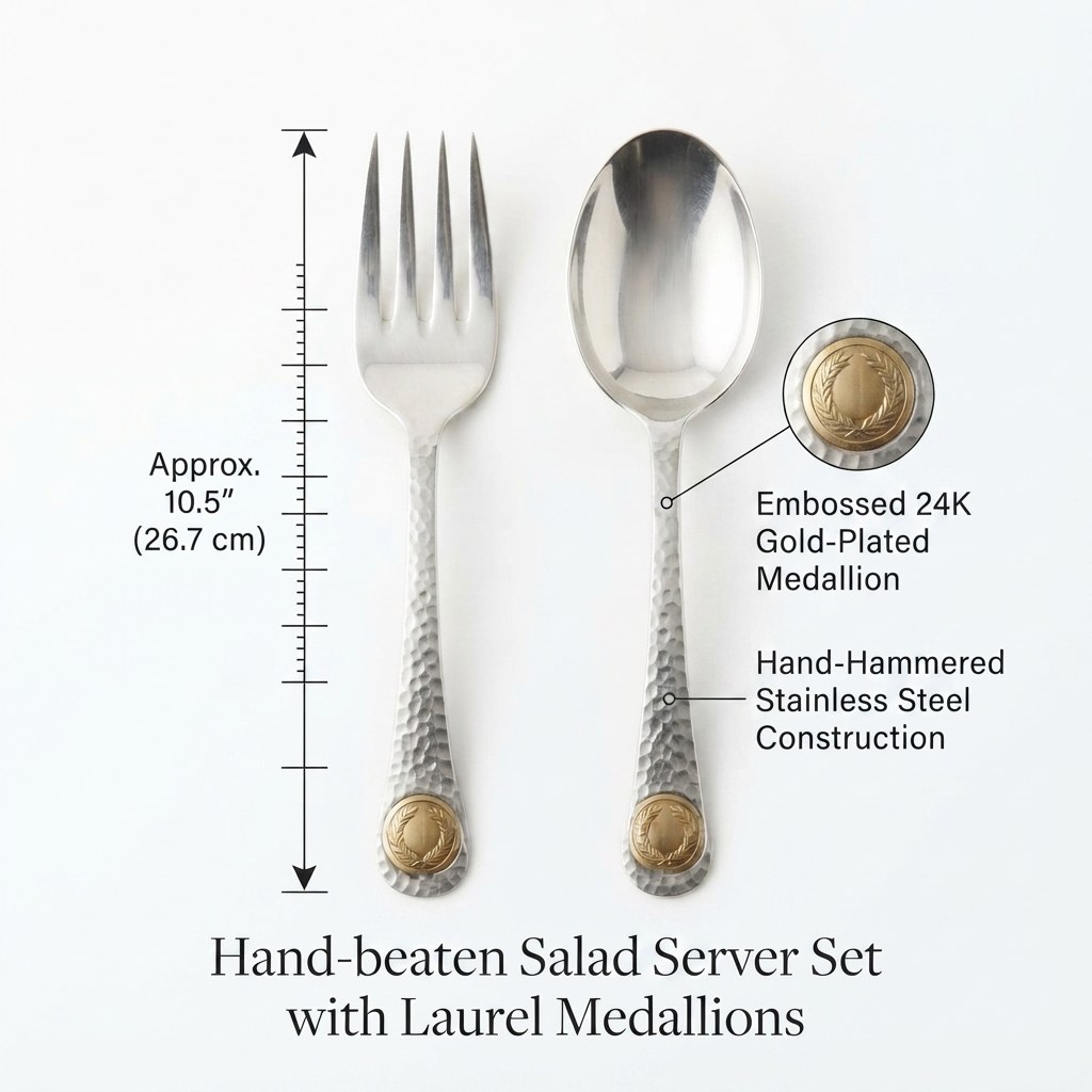 Brass Hammered Salad Servers (Set)