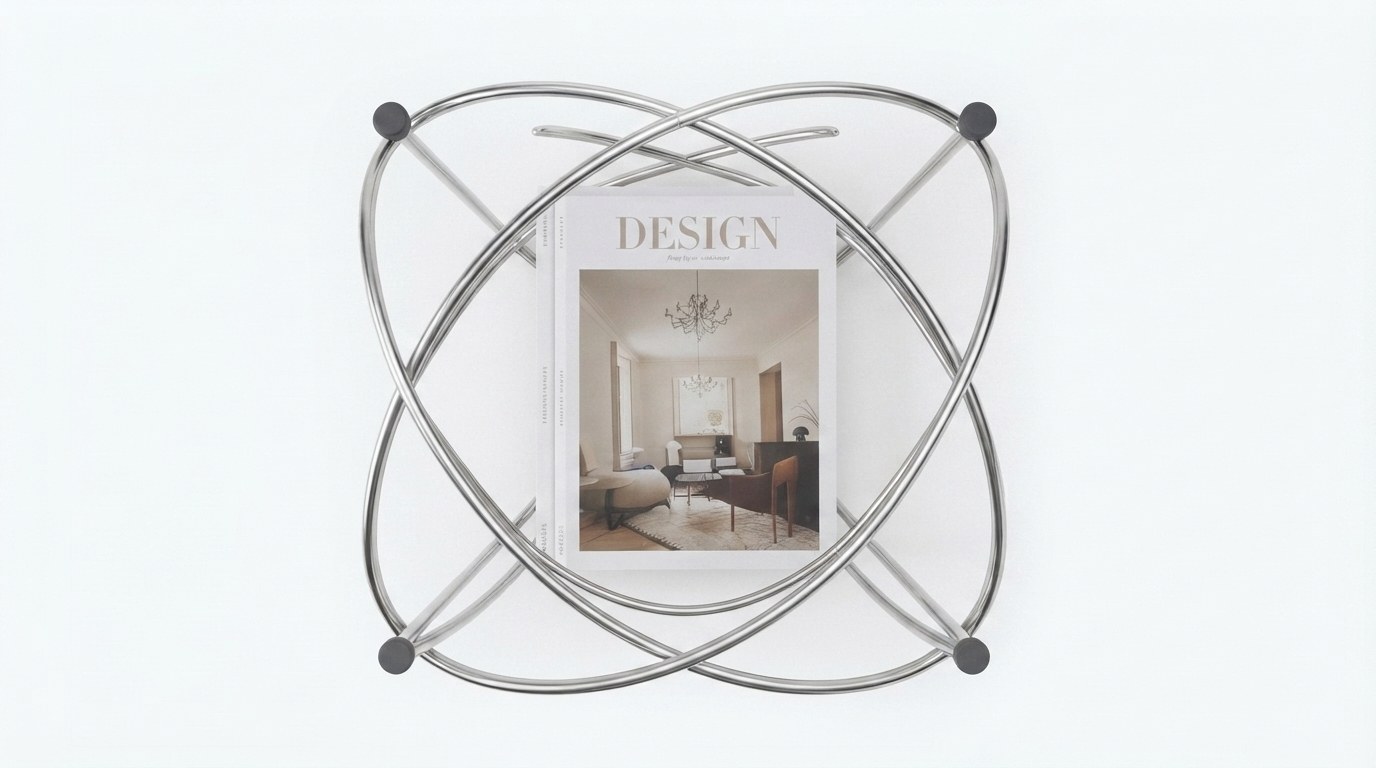Brass Abstract Wire Magazine Rack