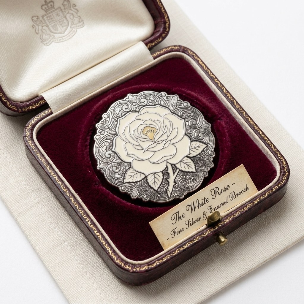 Brass Rose Motif Lapel Pin
