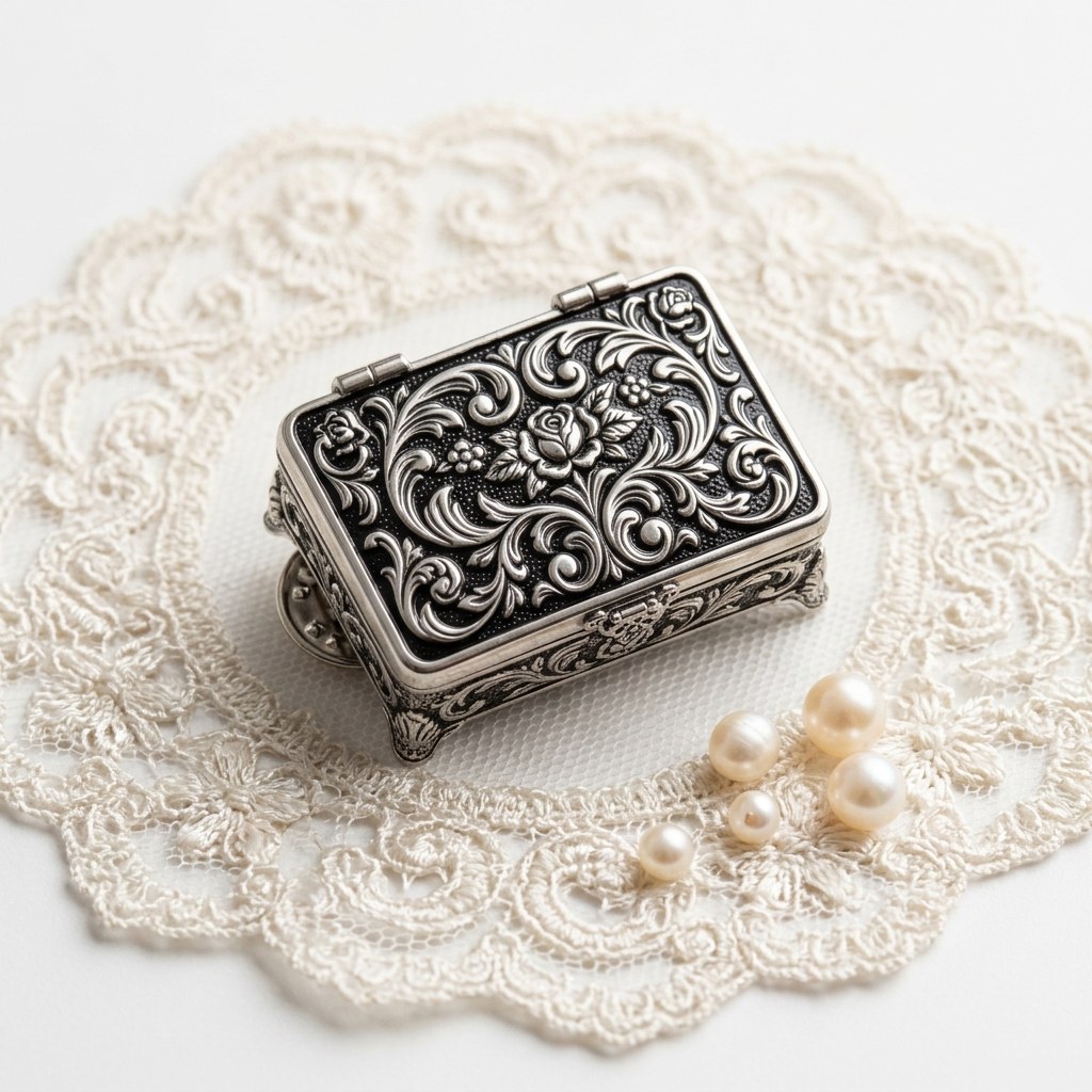 Brass Trinket Box Lapel Pin