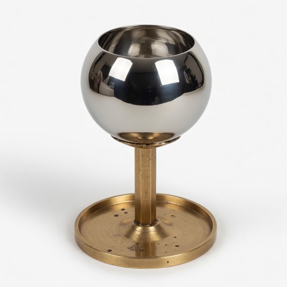 SS Sphere Cup on Brass Stem