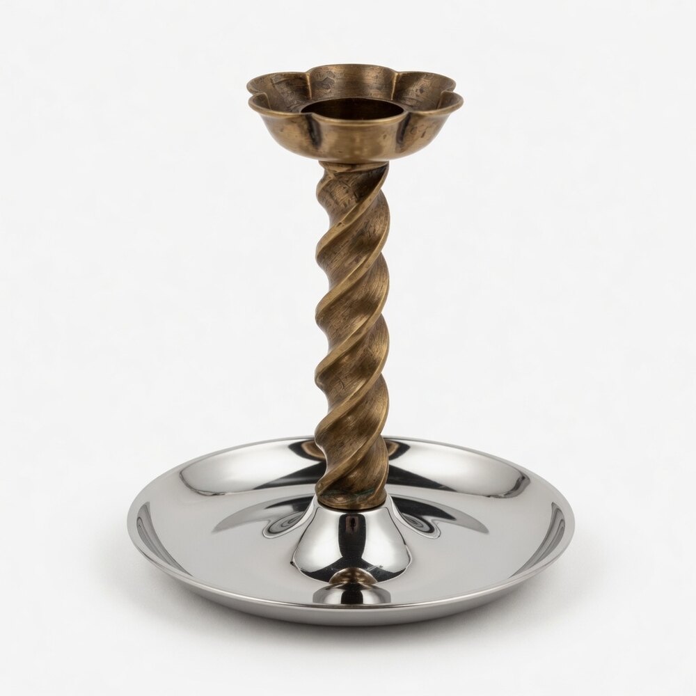 Twisted Brass Stem SS Base