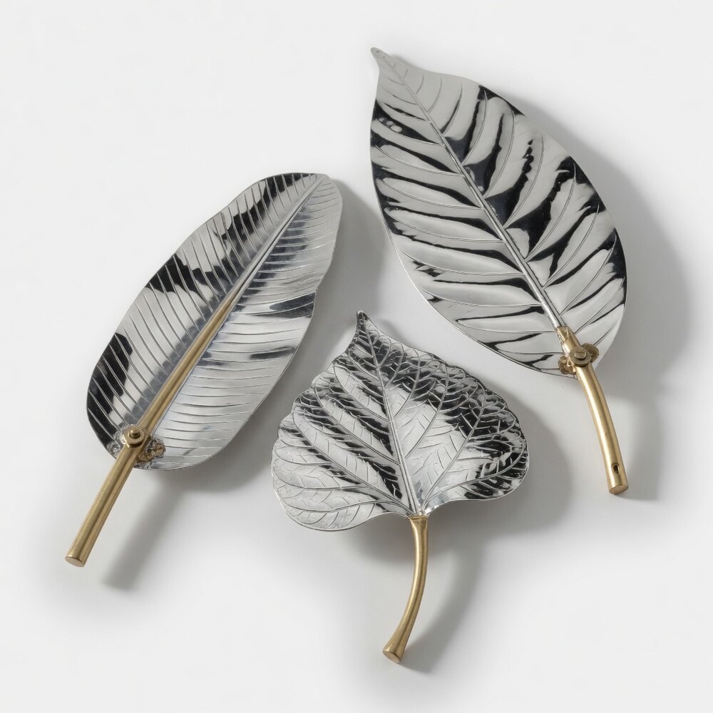 Cast SS Leaves Brass Stems (set 3)