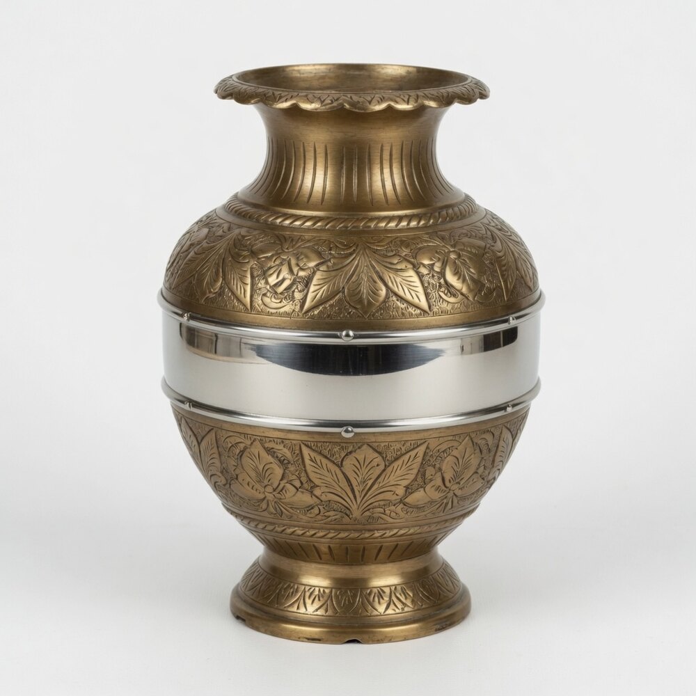 Brass Urn Vase SS Mid Band