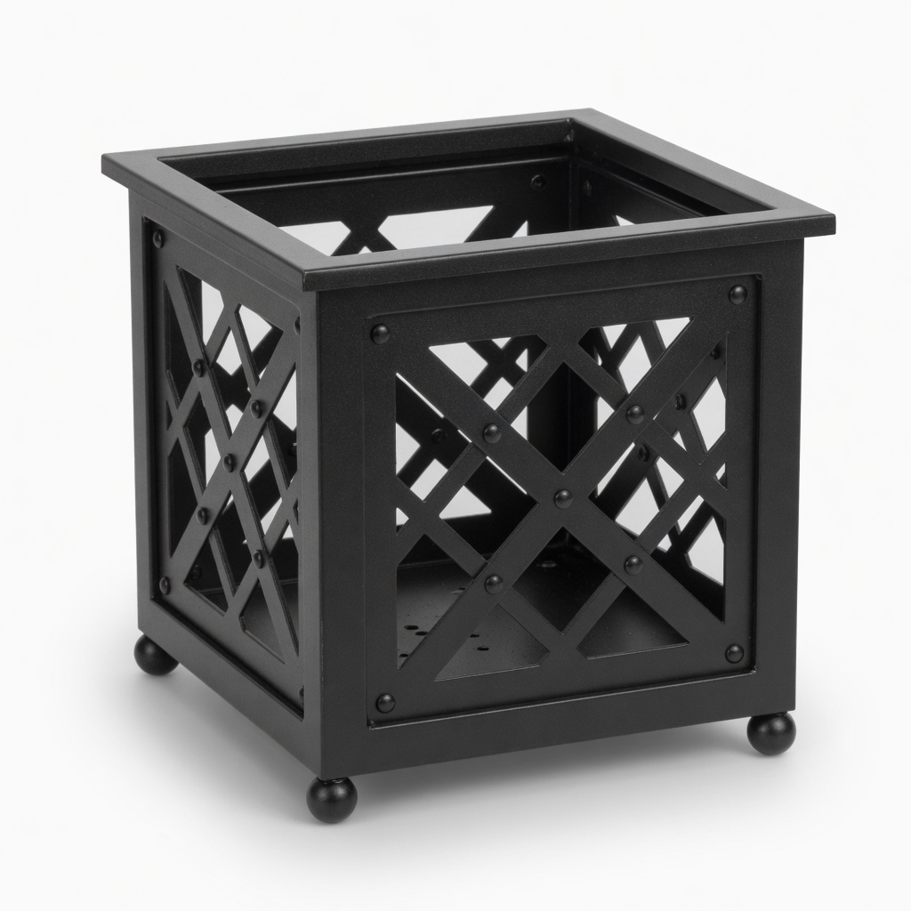 Black Metal X-Frame Planter