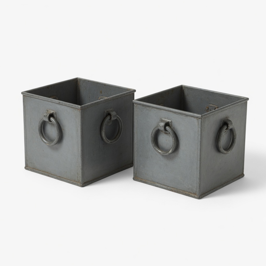 Twin Square Planter Pair