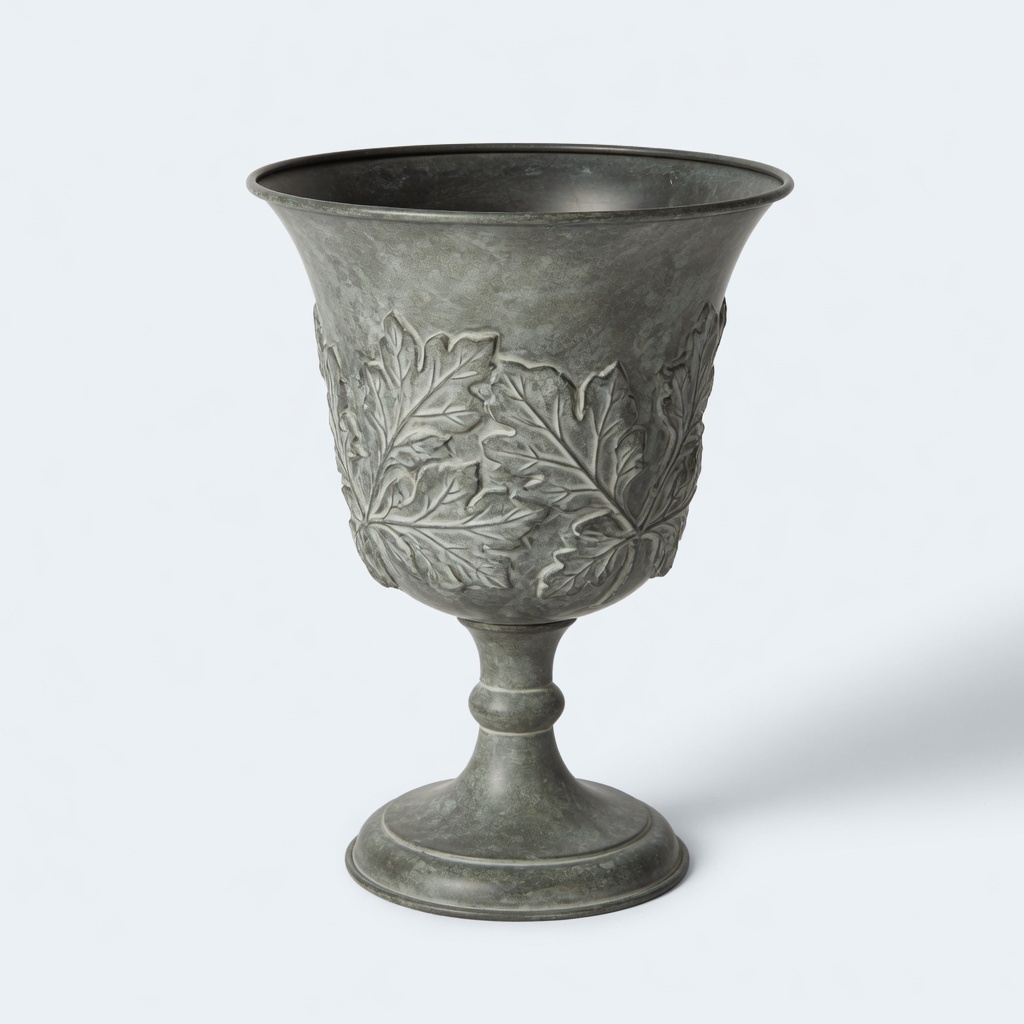 Leaf-Relief Goblet Planter