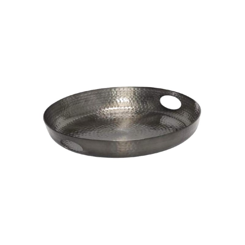 Hammered Round Tray + Handle