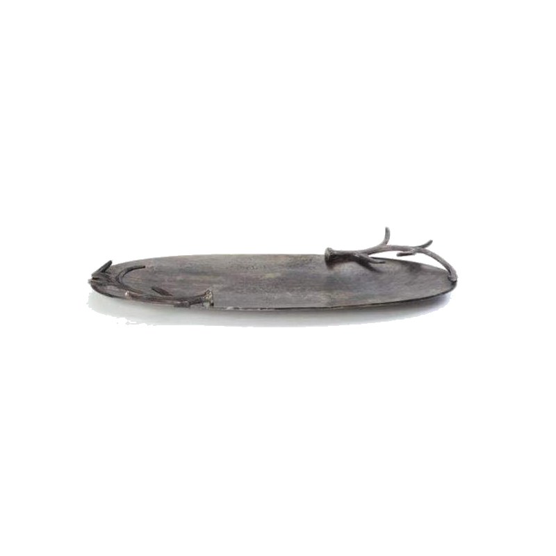 Long Oval Tray + Antler Handles